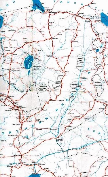 Northern Rhodesia road map